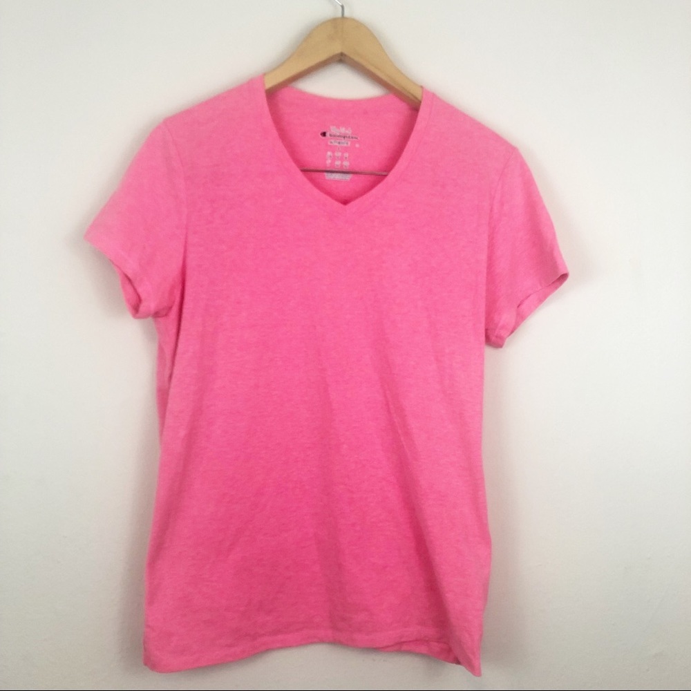 Champion‎ Pink V Neck Tee Size Large